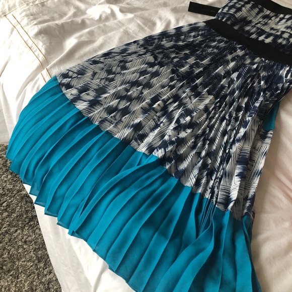 BCBG Georgette Strapless Pleated Dress - Picture 6 of 6